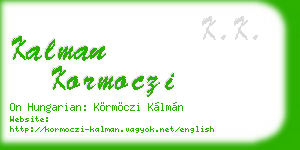 kalman kormoczi business card